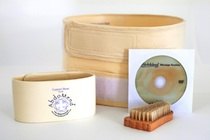 AbdoMend C Section Recovery Kit: cotton support binder, extra strap, skin brush and massage and meditation DVD
